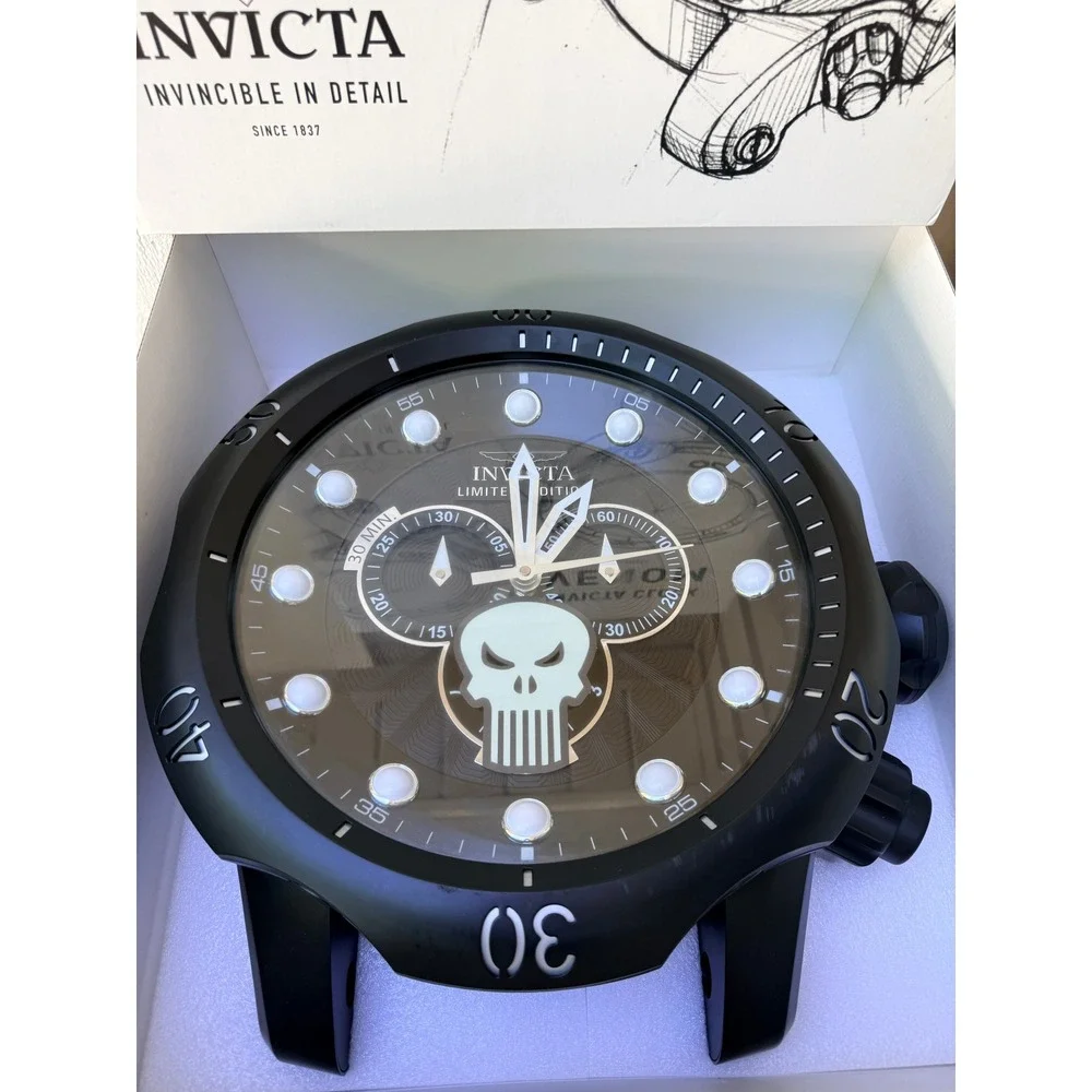 Invicta Marvel Punisher Limited Edition Venom Wall Clock Model 34794 Works NWOB